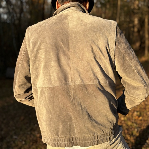 ST MICHAEL—Vintage Gray Suede Leather Bomber—Men 40—Made in Israel!—100% Pigskin - Picture 9 of 13